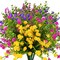 12 Bundles Outdoor Artificial Fake Flowers UV Resistant No Fade Boxwood Faux Plastic Shrubs Plants for Garden Patio Porch Window Box Home Wedding Farmhouse Hanging Décor
